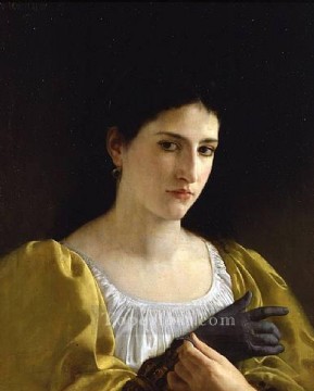ウィリアム・アドルフ・ブーグロー Painting - 手袋をした女性 1870 写実主義 ウィリアム・アドルフ・ブーグロー